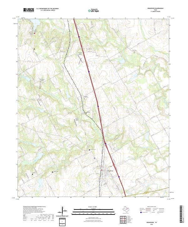 Grandview, TX — USGS 7.5-minute topo (2022)