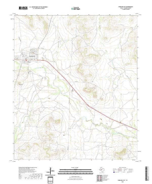 Sterling City, TX — USGS 7.5-minute topo (2022)