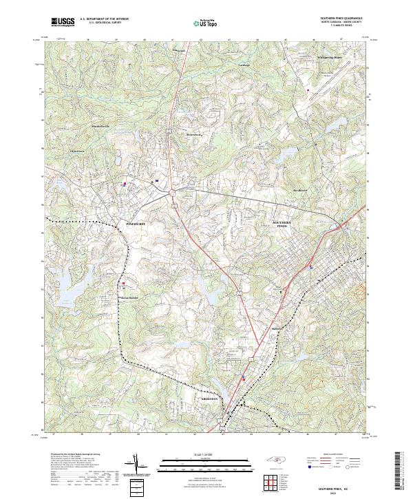 Southern Pines, NC — USGS 7.5-minute topo (2022)