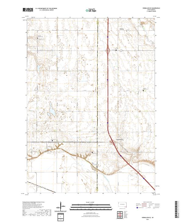Vermillion SE, SD — USGS 7.5-minute topo (2021)