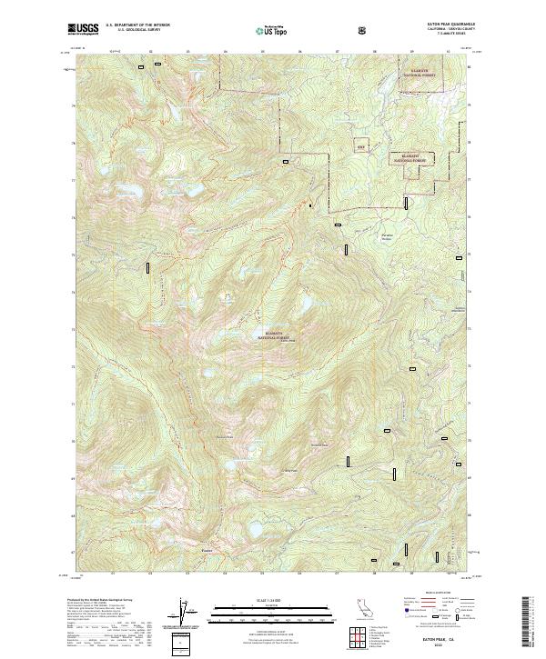 Eaton Peak, CA — USGS 7.5-minute topo (2022)