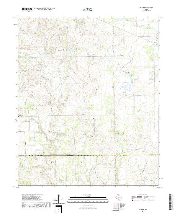 Spur NW, TX — USGS 7.5-minute topo (2022)