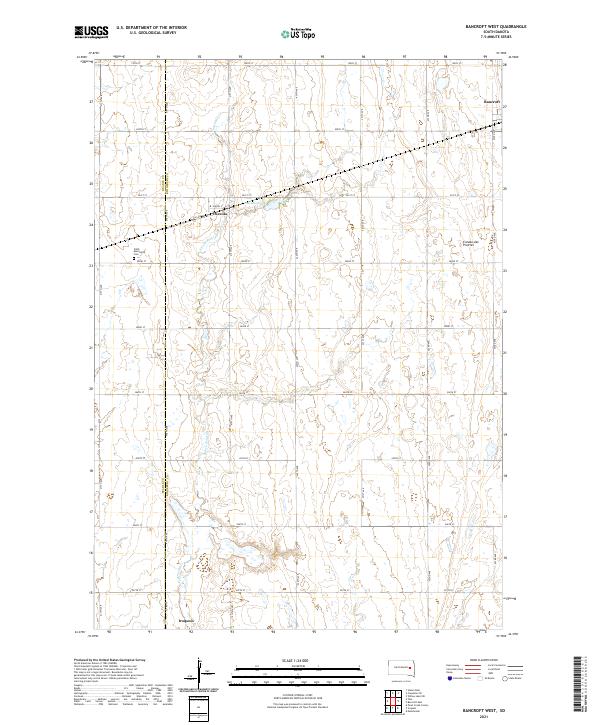 Bancroft West, SD — USGS 7.5-minute topo (2021)