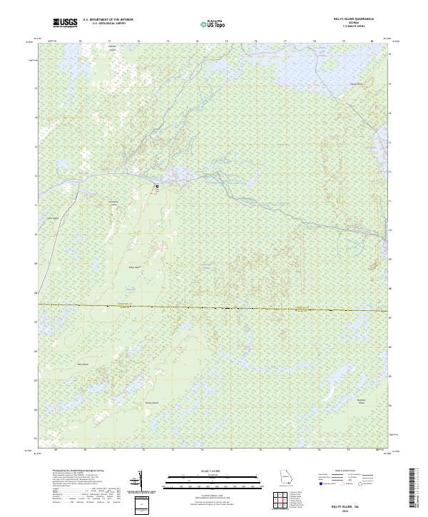 Billys Island, GA — USGS 7.5-minute topo (2024)