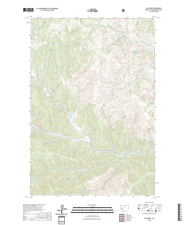 Elk Creek, MT — USGS 7.5-minute topo (2024)