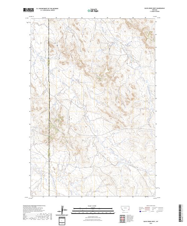 Davis Creek West, MT — USGS 7.5-minute topo (2024)