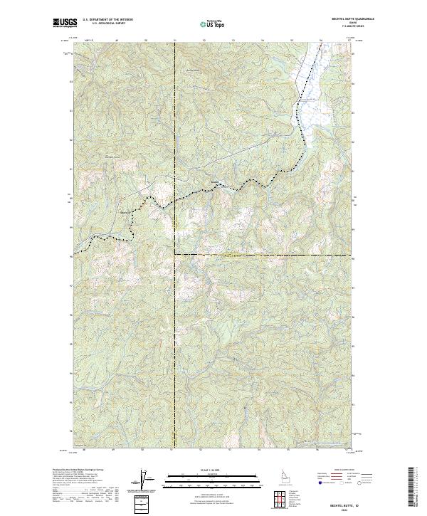 Bechtel Butte, ID — USGS 7.5-minute topo (2024)