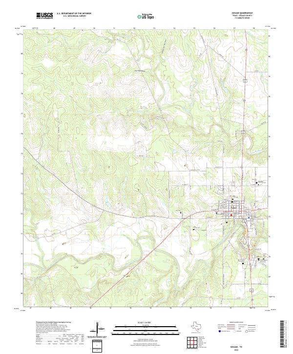 Goliad, TX — USGS 7.5-minute topo (2022)