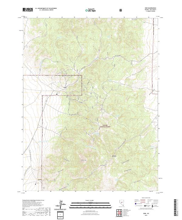 Ione, NV — USGS 7.5-minute topo (2021)