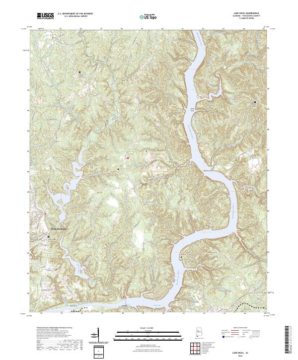 Lake Nicol, AL — USGS 7.5-minute topo (2024)