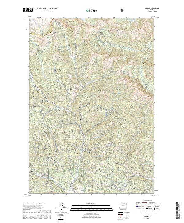 Bourne, OR — USGS 7.5-minute topo (2024)