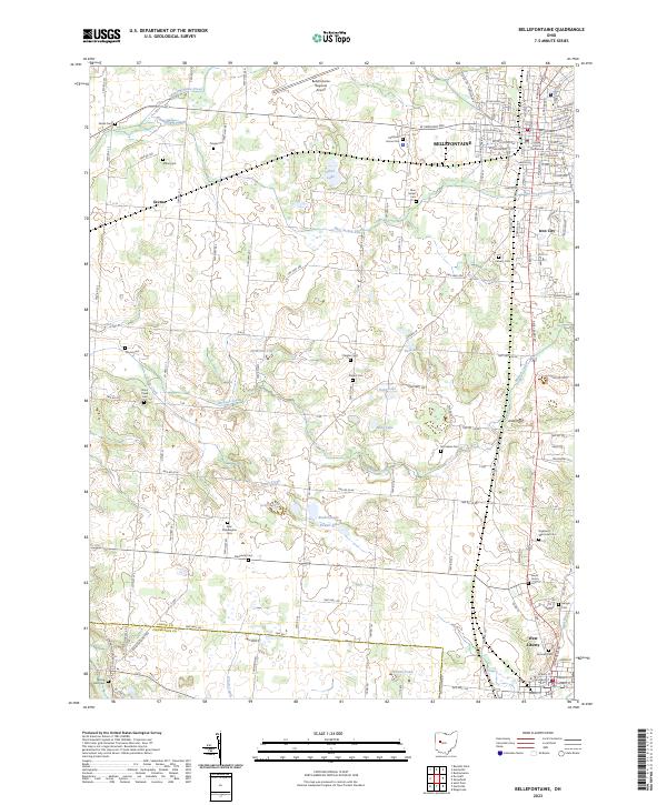 Bellefontaine, OH — USGS 7.5-minute topo (2023)