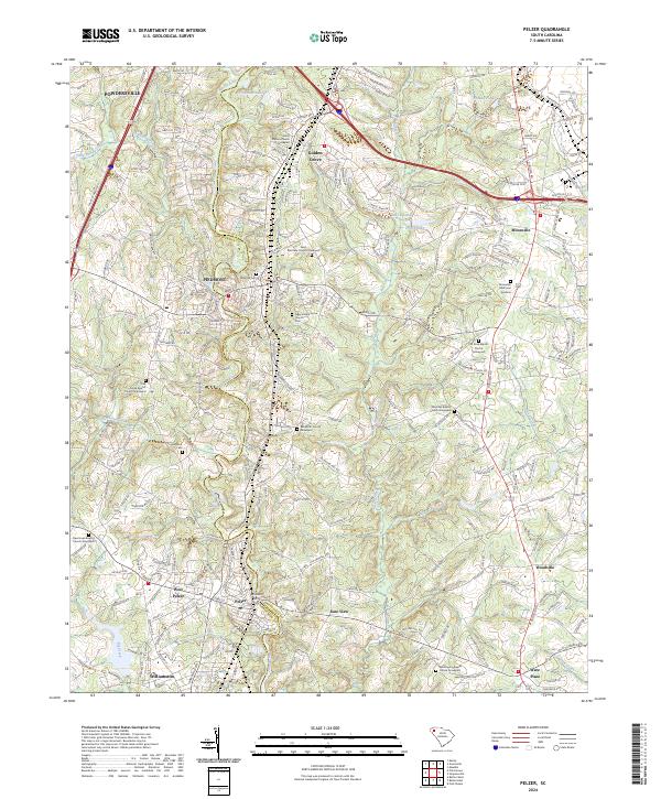 Pelzer, SC — USGS 7.5-minute topo (2024)