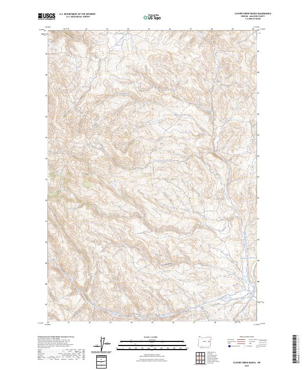 Clover Creek Ranch, OR — USGS 7.5-minute topo (2023)