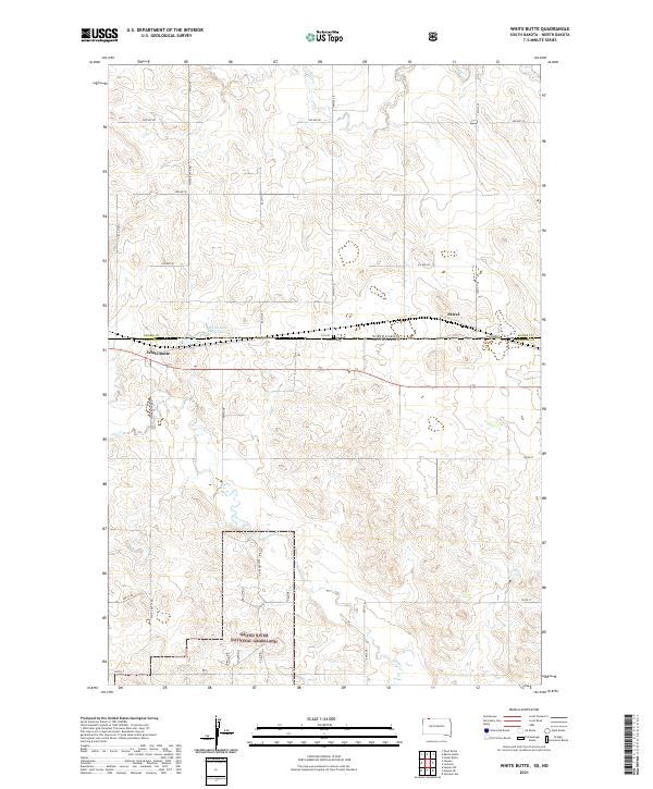 White Butte, SD-ND — USGS 7.5-minute topo (2021)
