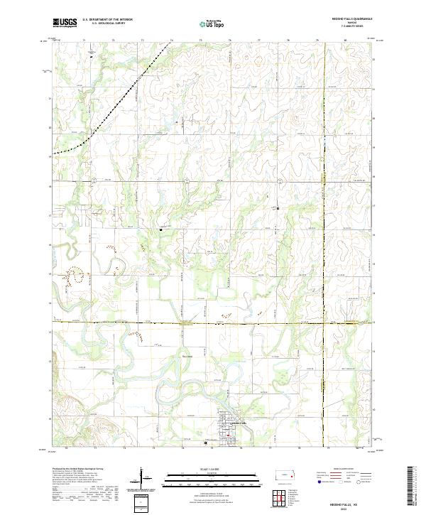 Neosho Falls, KS — USGS 7.5-minute topo (2022)