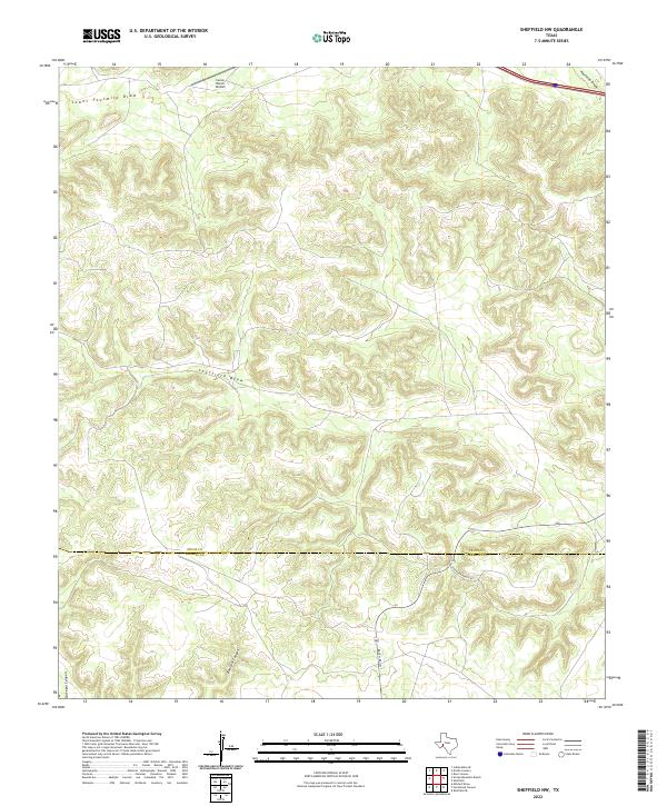Sheffield NW, TX — USGS 7.5-minute topo (2022)