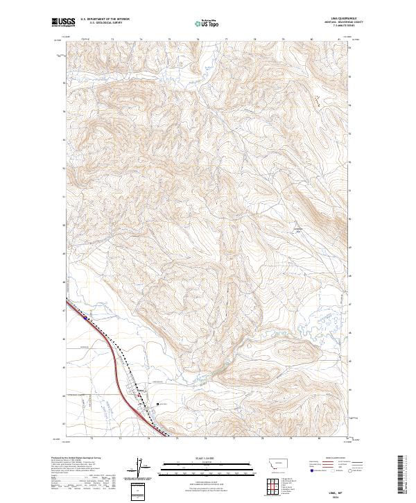 Lima, MT — USGS 7.5-minute topo (2024)