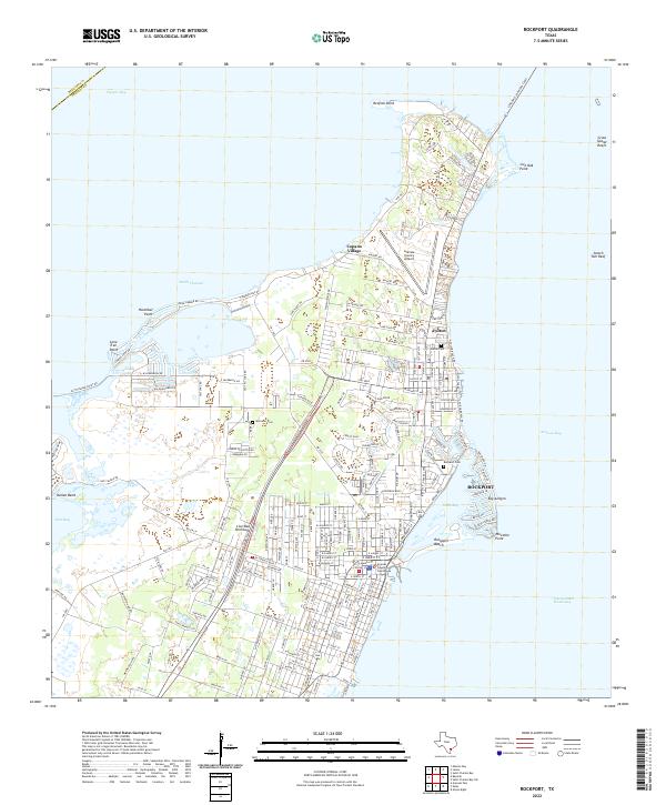 Rockport, TX — USGS 7.5-minute topo (2022)
