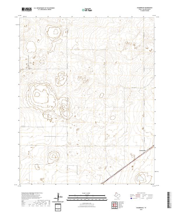 Chamberlin, TX — USGS 7.5-minute topo (2022)