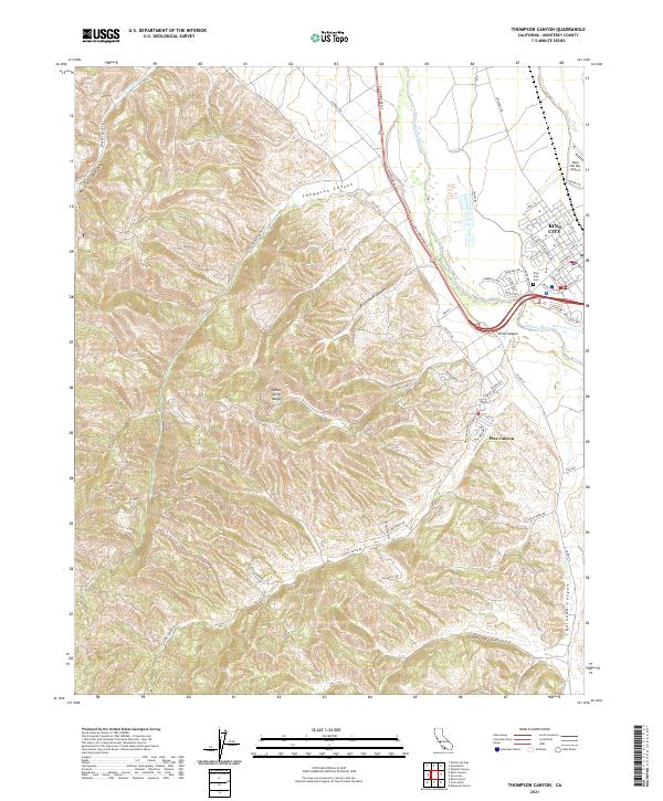 Thompson Canyon, CA — USGS 7.5-minute topo (2021)