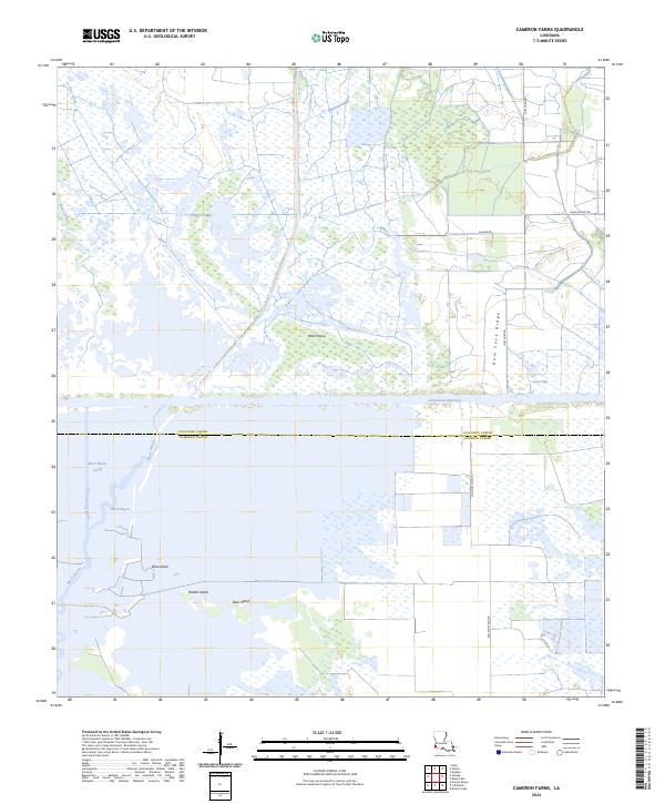 Cameron Farms, LA — USGS 7.5-minute topo (2024)