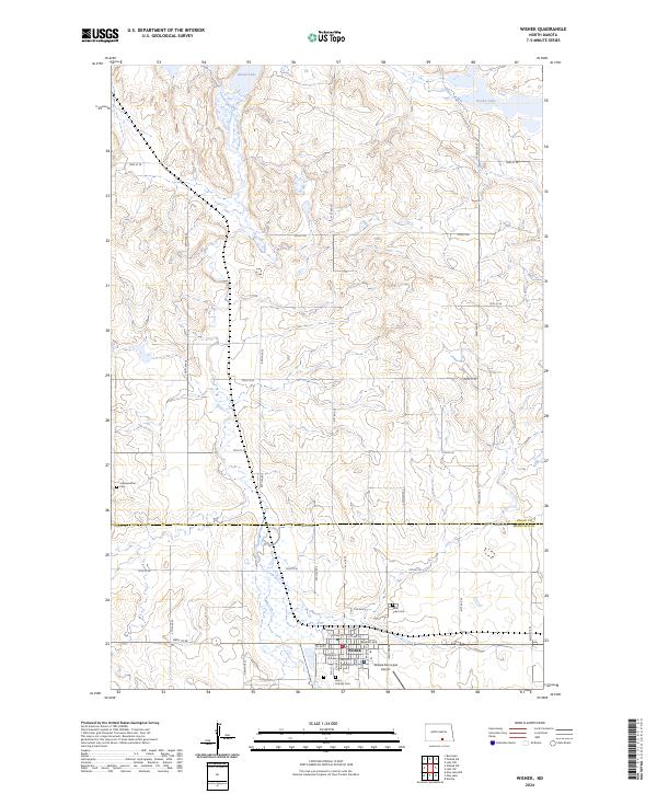 Wishek, ND — USGS 7.5-minute topo (2024)