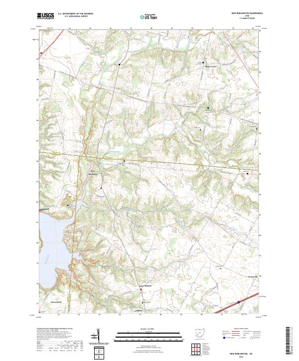 New Burlington, OH — USGS 7.5-minute topo (2023)