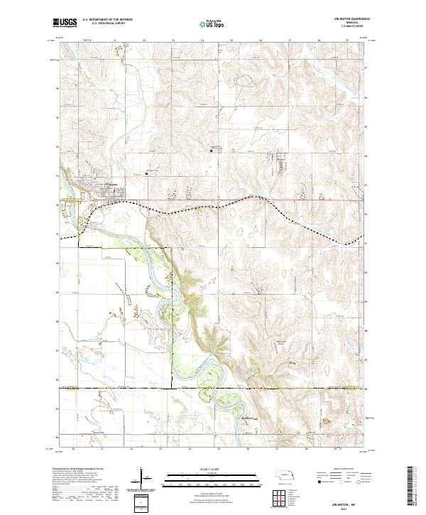 Arlington, NE — USGS 7.5-minute topo (2021)