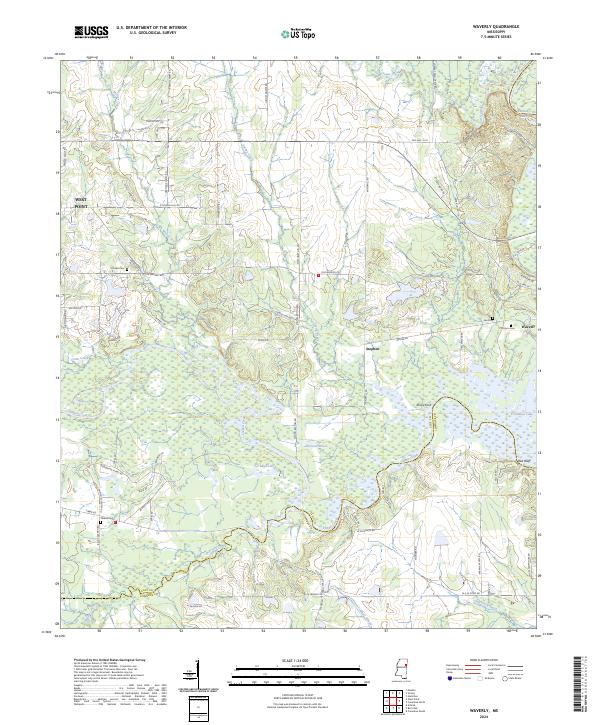 Waverly, MS — USGS 7.5-minute topo (2024)