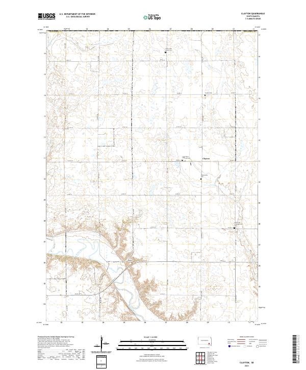 Clayton, SD — USGS 7.5-minute topo (2021)