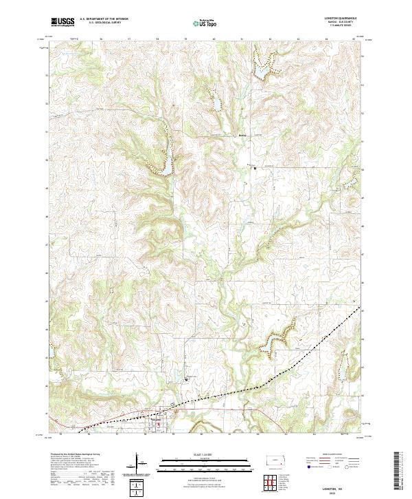 Longton, KS — USGS 7.5-minute topo (2022)