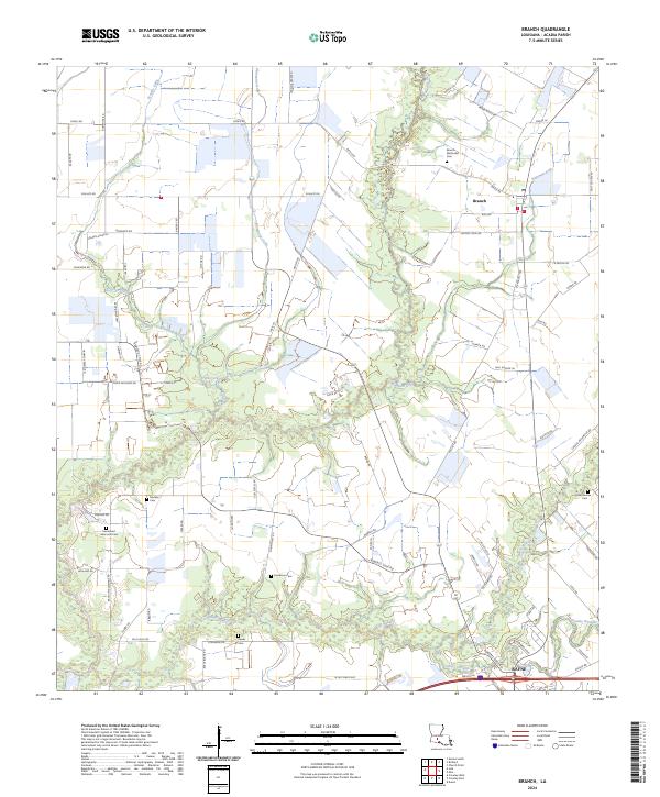 Branch, LA — USGS 7.5-minute topo (2024)