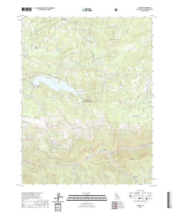 Kyburz, CA — USGS 7.5-minute topo (2021)