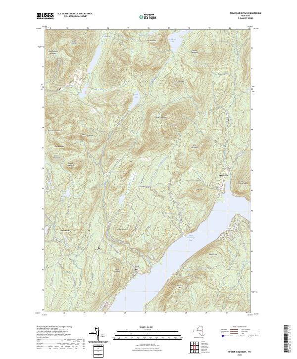 Ohmer Mountain, NY — USGS 7.5-minute topo (2023)