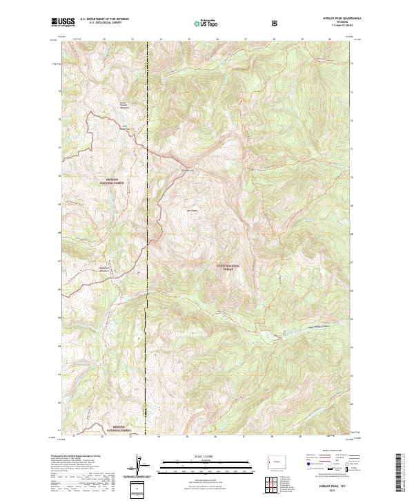 Hoback Peak, WY — USGS 7.5-minute topo (2021)
