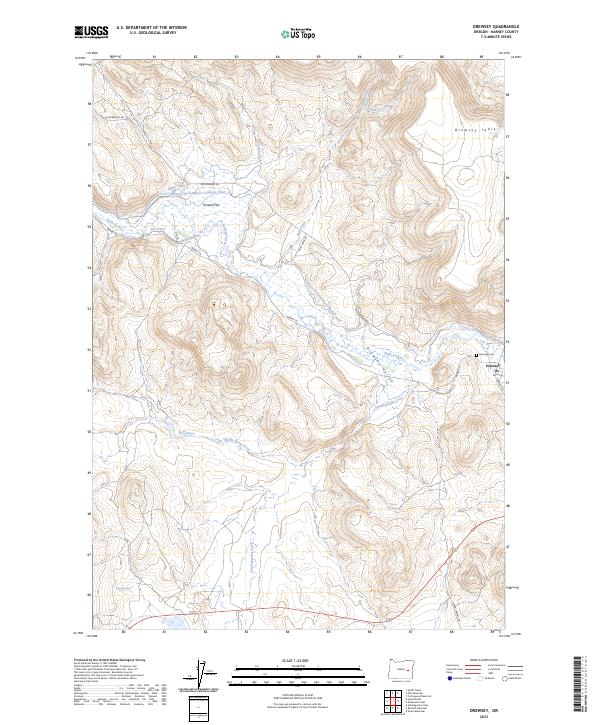 Drewsey, OR — USGS 7.5-minute topo (2023)