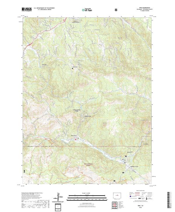 Pine, CO — USGS 7.5-minute topo (2022)