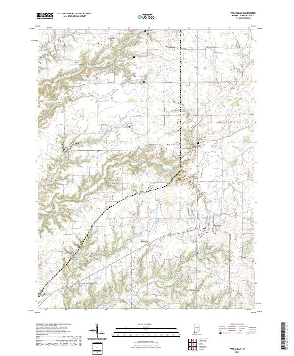 Trafalgar, IN — USGS 7.5-minute topo (2022)