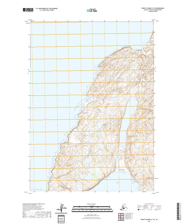Trinity Islands D-1 SE, AK — USGS 7.5-minute topo (2021)