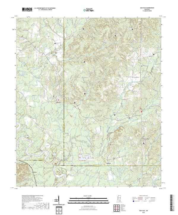 Oak Vale, MS — USGS 7.5-minute topo (2024)