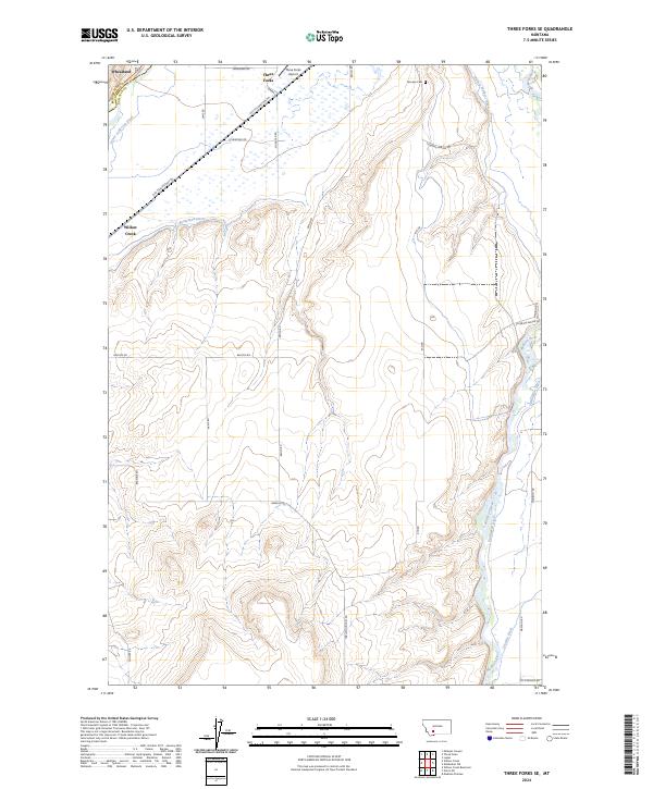 Three Forks SE, MT — USGS 7.5-minute topo (2024)