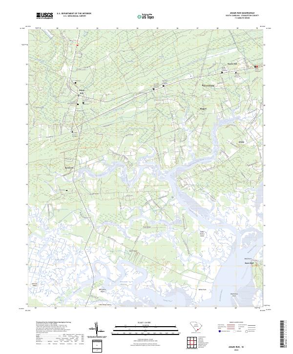 Adams Run, SC — USGS 7.5-minute topo (2024)