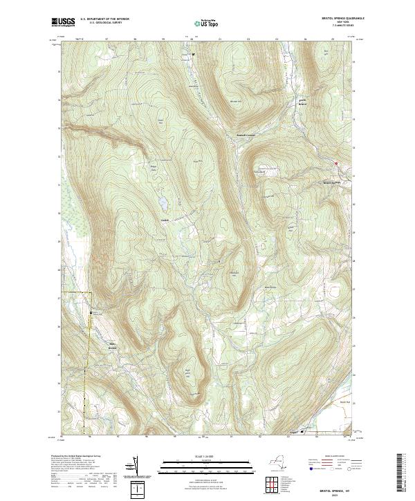 Bristol Springs, NY — USGS 7.5-minute topo (2023)