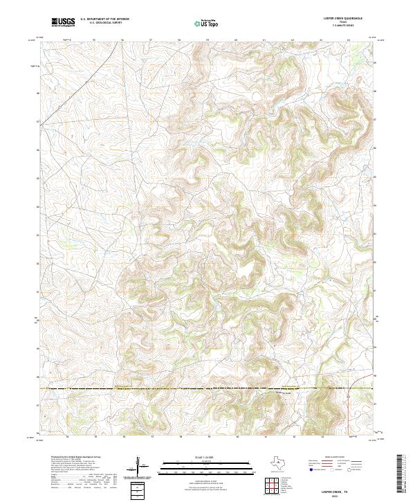 Leeper Creek, TX — USGS 7.5-minute topo (2022)