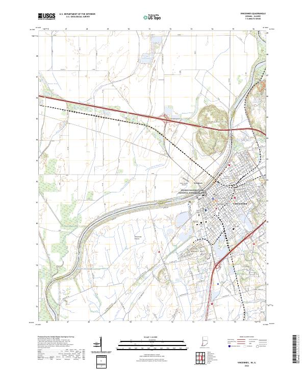 Vincennes, IN-IL — USGS 7.5-minute topo (2022)