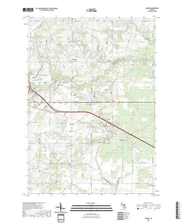 Loomis, MI — USGS 7.5-minute topo (2023)