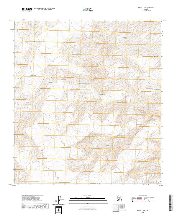 Denali A-3 SE, AK — USGS 7.5-minute topo (2025)