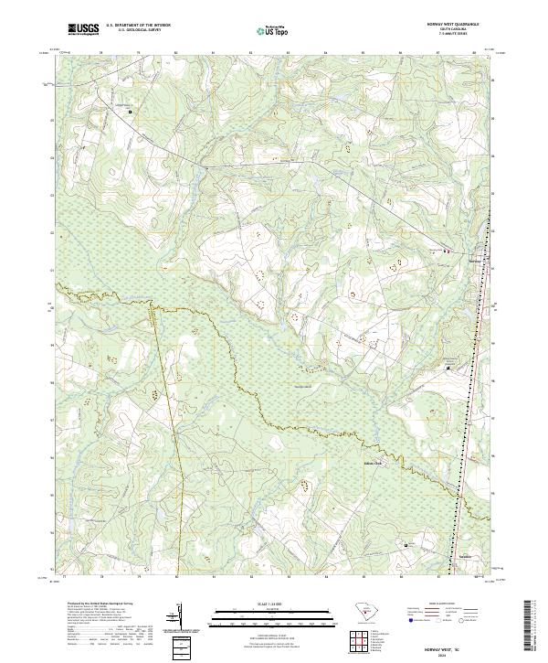 Norway West, SC — USGS 7.5-minute topo (2024)