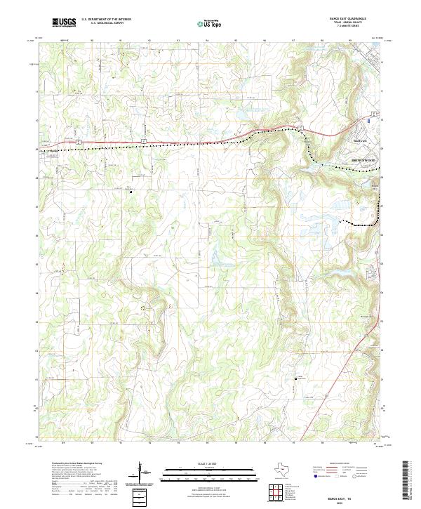 Bangs East, TX — USGS 7.5-minute topo (2022)